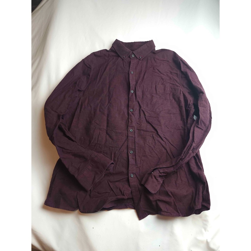 Marc Anthony Button Down Shirt Mens Size 2XL Burgundy Woven Slim Fit Long Sleeve